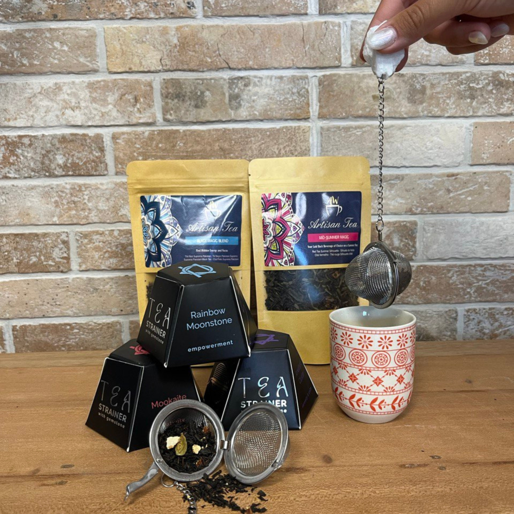 Rohkristall-Edelstein-Teesieb- Mookaite